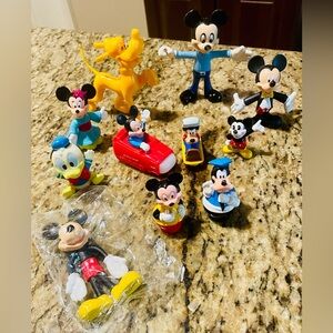 Vintage Disney Mickey Mouse figures lot Pluto Donald Duck Goofy